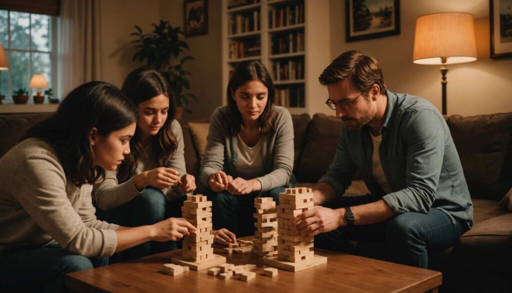 Jouer à jenga sous pression : un défi brûlant pour les amateurs de jeux