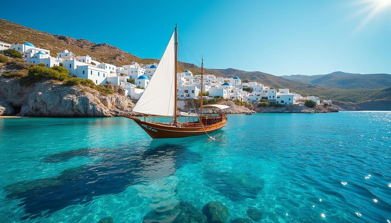 partez à l'aventure en petit bateau à travers les magnifiques îles grecques et vivez une exploration inoubliable entre mer turquoise, paysages époustouflants et culture authentique.